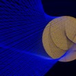 Slawomir Brzoska 'Rebis' (2015) Biała Gallery, Lublin; wool, fluorescent black light; 380 x 1830 x 685cm (Photo: Slawomir Brzoska)
